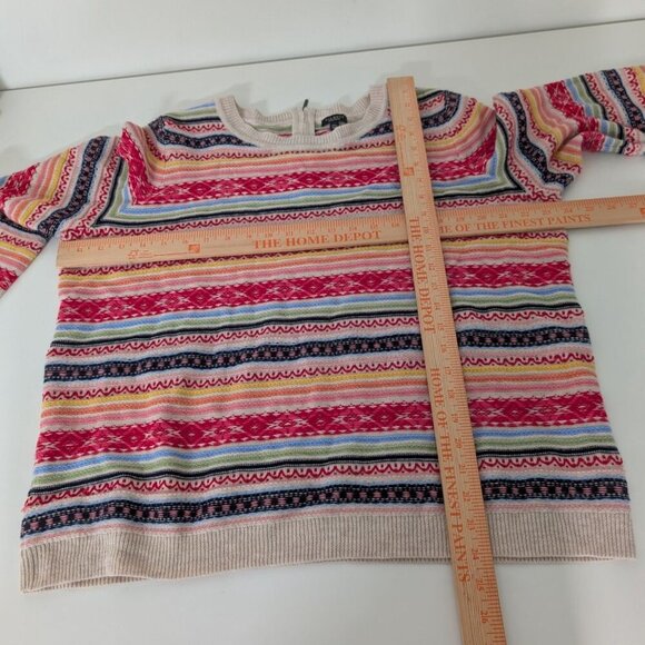 Talbots Fair Isle Sweater Womens Petite Size 2X Beige Colorful Lambswool Blend - Picture 10 of 12